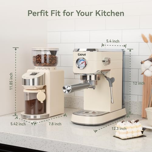 Gevi Espresso Machine 20 Bar with Grinder, Professional Espresso Maker with 35 Precise Grind Settings Burr Coffee Grinders Combos, Super-Automatic Espresso Machines, Ideal for Coffee Lover - My Kitchen Products