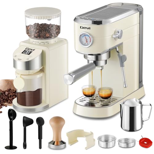 Gevi Espresso Machine 20 Bar with Grinder, Professional Espresso Maker with 35 Precise Grind Settings Burr Coffee Grinders Combos, Super-Automatic Espresso Machines, Ideal for Coffee Lover - My Kitchen Products