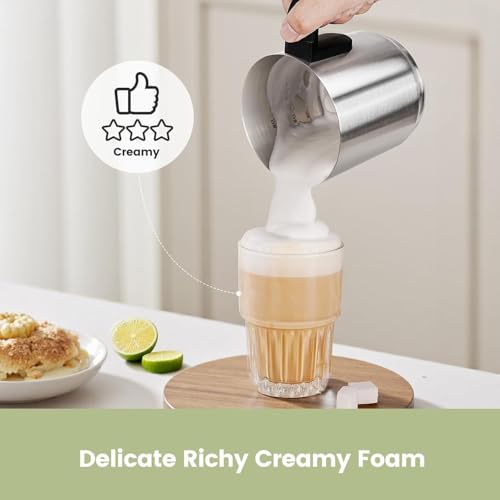 Gevi Milk Frother,5 in 1 Stainless Steel Professional Milk Steamer，Easy to Clean Hot Chocolate Maker,for Hot and Cold Milk Frother for Latte,Macchiato,Cappuccino and Hot Chocolate - My Kitchen Products