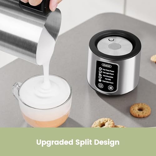 Gevi Milk Frother,5 in 1 Stainless Steel Professional Milk Steamer，Easy to Clean Hot Chocolate Maker,for Hot and Cold Milk Frother for Latte,Macchiato,Cappuccino and Hot Chocolate - My Kitchen Products