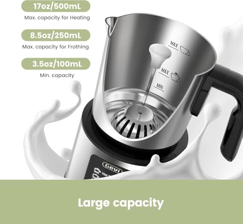Gevi Milk Frother,5 in 1 Stainless Steel Professional Milk Steamer，Easy to Clean Hot Chocolate Maker,for Hot and Cold Milk Frother for Latte,Macchiato,Cappuccino and Hot Chocolate - My Kitchen Products
