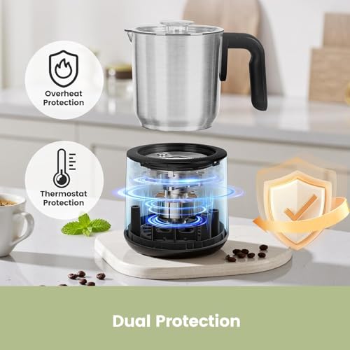Gevi Milk Frother,5 in 1 Stainless Steel Professional Milk Steamer，Easy to Clean Hot Chocolate Maker,for Hot and Cold Milk Frother for Latte,Macchiato,Cappuccino and Hot Chocolate - My Kitchen Products