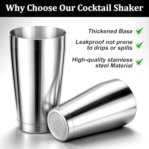 Giantree 6 Pcs Cocktail Shakers, Professional Boston Bar Shaker Set, Stainless Steel Cocktail Shaker Set for Bartenders, Essential Bar Tools Shakers Bartending, 20 Oz, 24 oz - My Kitchen Products