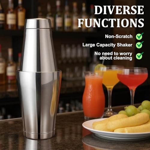 Giantree 6 Pcs Cocktail Shakers, Professional Boston Bar Shaker Set, Stainless Steel Cocktail Shaker Set for Bartenders, Essential Bar Tools Shakers Bartending, 20 Oz, 24 oz - My Kitchen Products