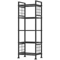 GIOTORENT 5-Wire Standing Book Shelf & Bookcase, Metal Storage Shelving Unit Pantry Rack for Laundry Kitchen Bathroom Organizer, Black - My Kitchen Products