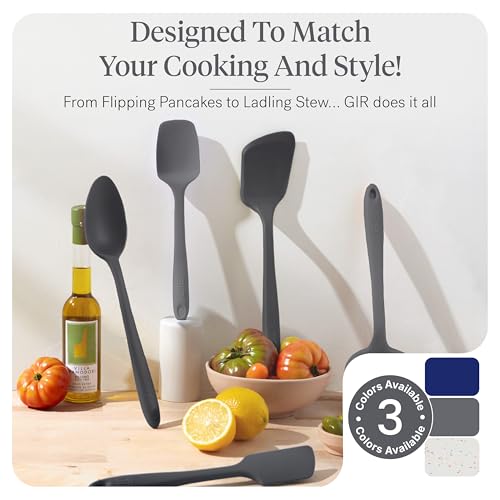 GIR: Get It Right 10-Piece Silicone Essentials Kitchen utensils set - Ladle, Spatula, Flip, Spoon & Spoonula - Non toxic cooking utensils for Nonstick Cookware, Cooking and Baking - Charcoal - My Kitchen Products