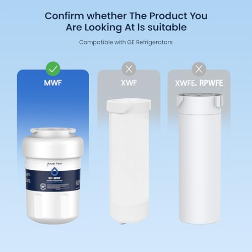 GLACIER FRESH Replacement for MWF Refrigerator Water Filters, SmartWater MWFP, MWFA, GWF, HDX FMG-1, WFC1201, RWF1060, 197D6321P006, Kenmore 9991, 3 Pack - My Kitchen Products