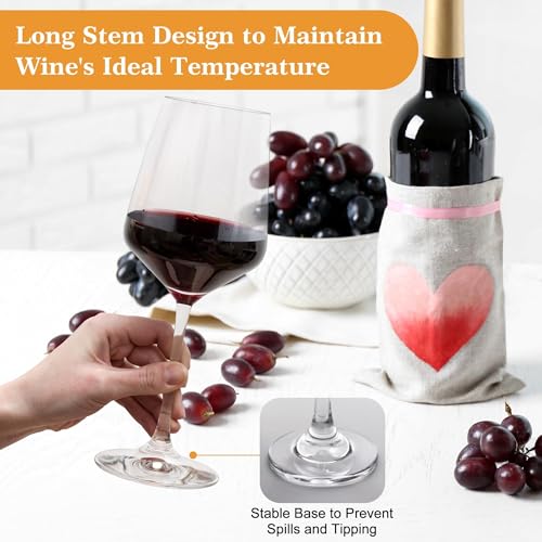 GLAZVIA Wine Glasses Set of 6, 12oz Classic Stemmed Glasses, Thick & Clear, Dishwasher Safe Stemware for Red or White, Gift for Party, Holiday, Anniversary, Restaurant, Home Bar, Daily Use - My Kitchen Products