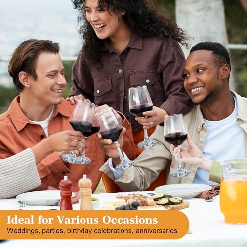 GLAZVIA Wine Glasses Set of 6, 12oz Classic Stemmed Glasses, Thick & Clear, Dishwasher Safe Stemware for Red or White, Gift for Party, Holiday, Anniversary, Restaurant, Home Bar, Daily Use - My Kitchen Products