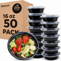 Glotoch 16 oz Meal Prep Containers with Lids (50 Pack) – Reusable & disposable plastic food storage containers, Leak-resistant bento boxes for salads, snacks and portion control - My Kitchen Products