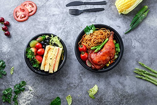 Glotoch 16 oz Meal Prep Containers with Lids (50 Pack) – Reusable & disposable plastic food storage containers, Leak-resistant bento boxes for salads, snacks and portion control - My Kitchen Products