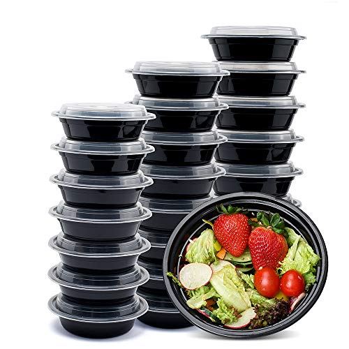 Glotoch 16 oz Meal Prep Containers with Lids (50 Pack) – Reusable & disposable plastic food storage containers, Leak-resistant bento boxes for salads, snacks and portion control - My Kitchen Products