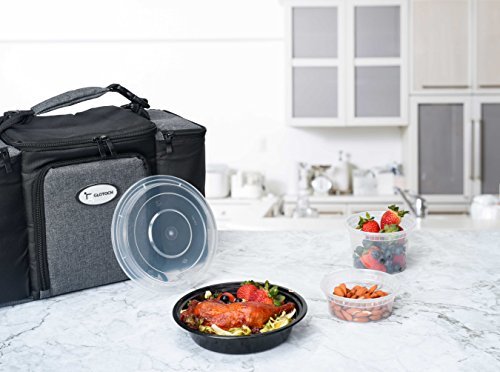 Glotoch 16 oz Meal Prep Containers with Lids (50 Pack) – Reusable & disposable plastic food storage containers, Leak-resistant bento boxes for salads, snacks and portion control - My Kitchen Products