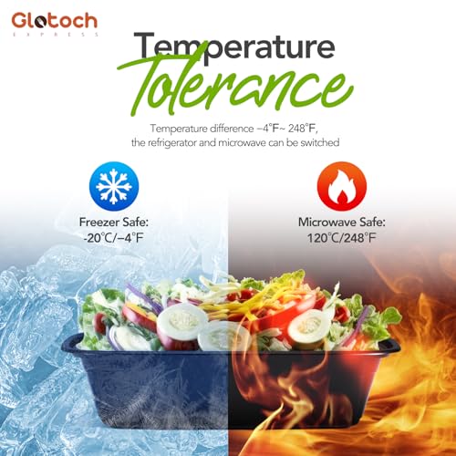 Glotoch 16oz 10-Pack Meal Prep Containers with Lids Reusable, plastic food storage containers sturdy leakproof, Microwave/freezer/dishwasher safe to go food containers, Black - My Kitchen Products