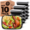 Glotoch 28oz Meal Prep Containers, 10 Pack (20-Piece) Reusable Food Storage Containers with Lids Microwave, Freezer, Dishwasher Safe - Leakproof & BPA Free Durable Plastic Lunch Box To Go Take Out - My Kitchen Products