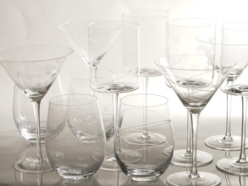 Gnimihz Etched Martini Glasses Set of 4-9 oz, Handmade Premium Crystal Cocktail Glasses, Martini, Cosmopolitan, Manhattan, Gimlet, Pisco Sour, Christmas Gifts for Men Women, Etched - My Kitchen Products