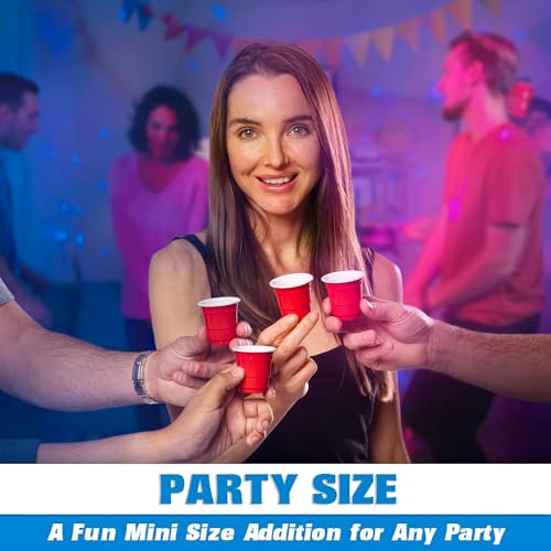 GoBig 200 Pack 2 oz Plastic Shot Cups - Mini 2oz Party Cups, Red - My Kitchen Products