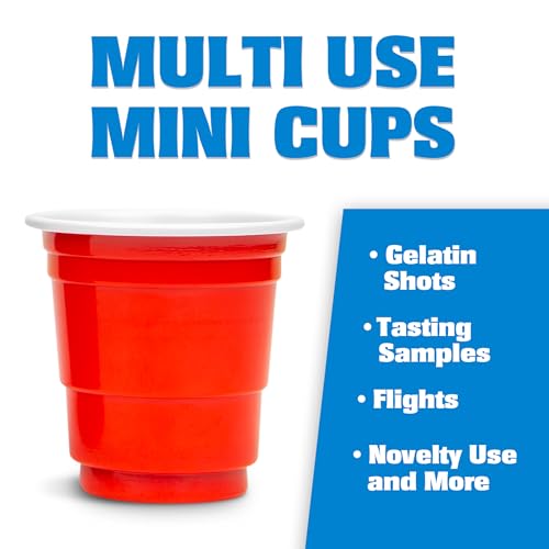 GoBig 200 Pack 2 oz Plastic Shot Cups - Mini 2oz Party Cups, Red - My Kitchen Products