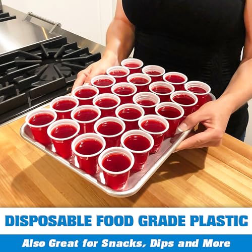 GoBig 200 Pack 2 oz Plastic Shot Cups - Mini 2oz Party Cups, Red - My Kitchen Products