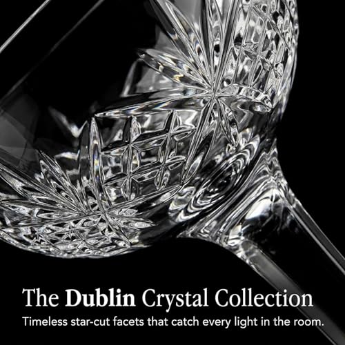 Godinger Champagne Glasses, Champagne Glass Set, Coupes Barware Martini Glasses - Set of 4, 6oz., Dublin Crystal Collection - My Kitchen Products