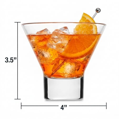 Godinger Martini Glasses, Italian Cocktail Glasses, Dessert Cups, Set of 4, 8oz - Made in Italy - My Kitchen Products