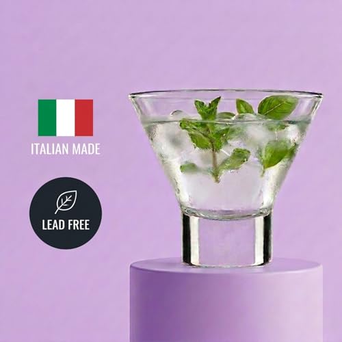 Godinger Martini Glasses, Italian Cocktail Glasses, Dessert Cups, Set of 4, 8oz - Made in Italy - My Kitchen Products