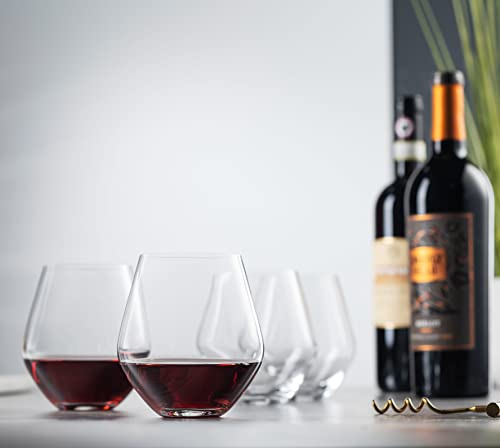 Godinger Wine Glasses, Stemless Wine Glasses, Red Wine Drinking Glasses, Stemless Wine Glass - 17oz, Set of 4 - Made in Europe - My Kitchen Products