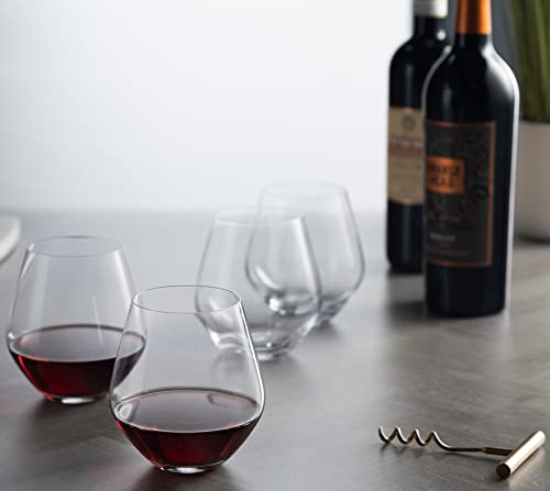 Godinger Wine Glasses, Stemless Wine Glasses, Red Wine Drinking Glasses, Stemless Wine Glass - 17oz, Set of 4 - Made in Europe - My Kitchen Products