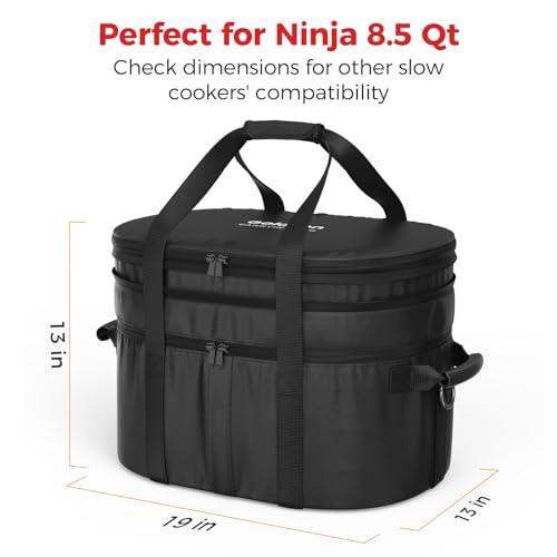 Goldlion Carrying Bag Compatible with Ninja Crockpot Slow Cooker - Portable Travel Carrier Case - Accessories for Ninja Foodi Possiblecooker Pro 8.5 Qt - My Kitchen Products