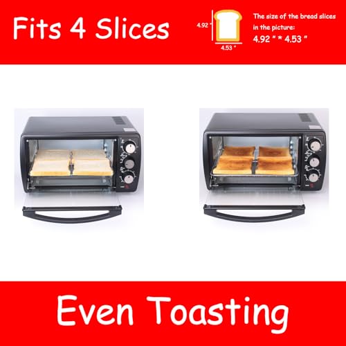 GOLUX GT12 Black Countertop Toaster Oven, 12L Compact Small Oven, 1200W, Fits 4 Slices, 4 Cooking Modes, 60-Min Timer & Adjustable Temperature, For Toast, Bake & Broil, Ideal for Apartment & Dorm - My Kitchen Products