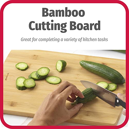 GoodCook Everyday 10" x 14" Bamboo Cutting Board, Durable Edge-Grain Wood, Moisture-Resistant, Knife-Friendly, Wooden Chopping Board for Kitchen, Low-Maintenance, Natural Bamboo - My Kitchen Products