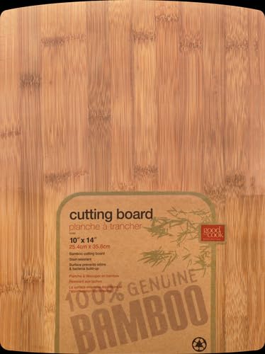GoodCook Everyday 10" x 14" Bamboo Cutting Board, Durable Edge-Grain Wood, Moisture-Resistant, Knife-Friendly, Wooden Chopping Board for Kitchen, Low-Maintenance, Natural Bamboo - My Kitchen Products