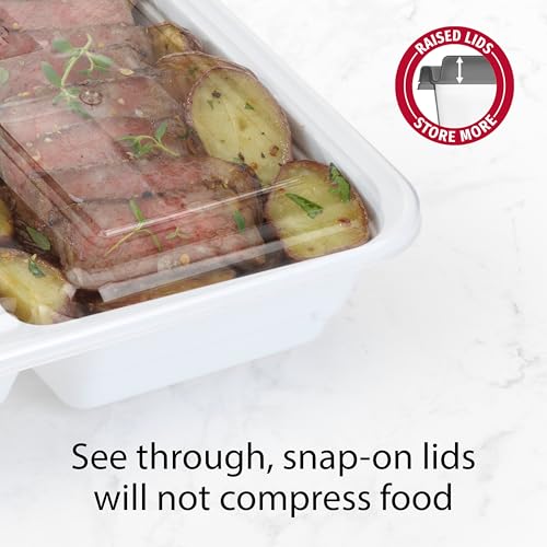 GoodCook Food Storage Containers for Meal Prep Rectangle Three Compartments & Made without BPA, 20-Piece, White - My Kitchen Products