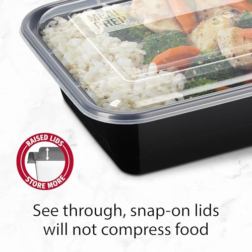 GoodCook Meal Prep Containers, Single Compartment 10-Pack, BPA-Free Reusable Food Storage, Black, Microwave & Freezer Safe, Stackable Meal Prep Containers for Lunches and Snacks - My Kitchen Products