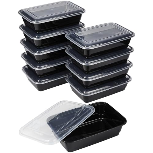 GoodCook Meal Prep Containers, Single Compartment 10-Pack, BPA-Free Reusable Food Storage, Black, Microwave & Freezer Safe, Stackable Meal Prep Containers for Lunches and Snacks - My Kitchen Products