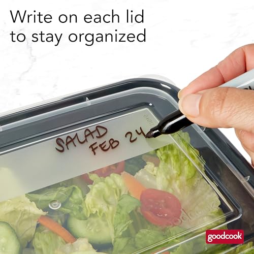 GoodCook Meal Prep Containers, Single Compartment 10-Pack, BPA-Free Reusable Food Storage, Black, Microwave & Freezer Safe, Stackable Meal Prep Containers for Lunches and Snacks - My Kitchen Products