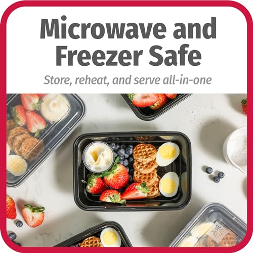 GoodCook Meal Prep Containers, Single Compartment 10-Pack, BPA-Free Reusable Food Storage, Black, Microwave & Freezer Safe, Stackable Meal Prep Containers for Lunches and Snacks - My Kitchen Products