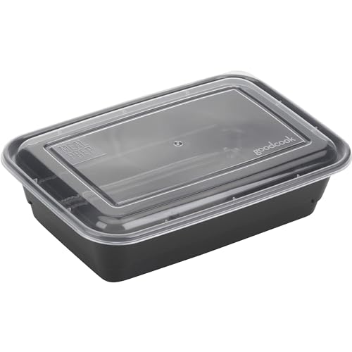 GoodCook Meal Prep Rectangle Single Compartment 30 units, Black, BPA Free - My Kitchen Products