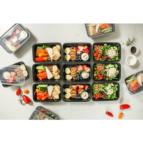 GoodCook Meal Prep Rectangle Single Compartment 30 units, Black, BPA Free - My Kitchen Products