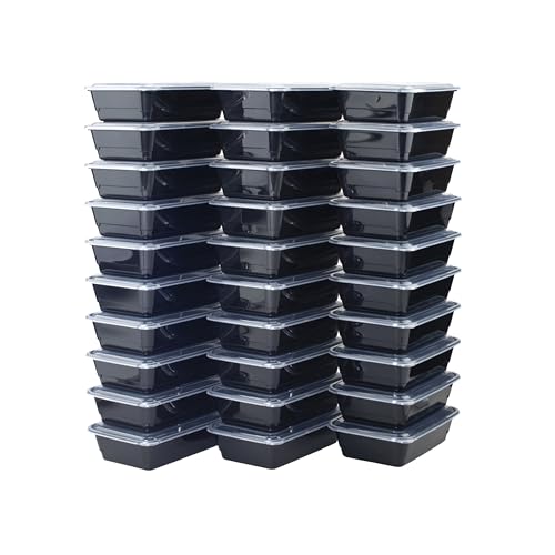GoodCook Meal Prep Rectangle Single Compartment 30 units, Black, BPA Free - My Kitchen Products