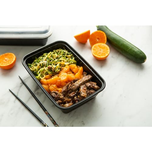 GoodCook Meal Prep Rectangle Single Compartment 30 units, Black, BPA Free - My Kitchen Products
