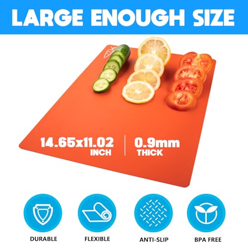 Goodluck 5 Pieces Flexible Cutting Boards, BPA Free Plastic Cutting Boards for Kitchen, Non Slip Cutting Mat for Meat and Vegetables - My Kitchen Products