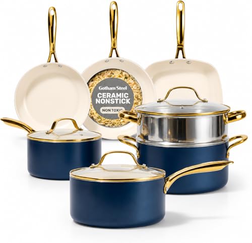 Gotham Steel 12 Pc Pots and Pans Set Non Stick Ceramic Cookware Set - My Kitchen Products