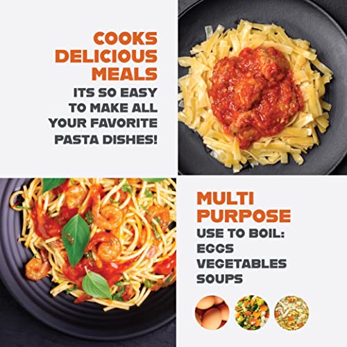 Gotham Steel 5 Quart Stock Pot Multipurpose Pasta Pot with Strainer Lid & Twist and Lock Handles, Nonstick Ceramic Surface Makes for Effortless Cleanup with Tempered Glass Lid, Dishwasher Safe - My Kitchen Products