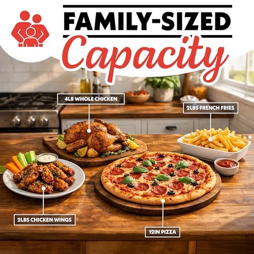 Gourmia Air Fryer French Door Toaster Oven - 6-Slice Capacity, LED Display with 14 Cooking Presets, Stainless Steel - My Kitchen Products