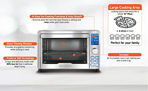 Gourmia Digital Stainless Steel Toaster Oven Air Fryer – Stainless Steel - My Kitchen Products