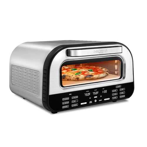 Gourmia Electric Indoor Pizza Oven – Countertop Air Fryer Toaster Oven Combo with 6 Pizza Presets, 7 Cooking Functions, Air Fry, Broil & Bake, Includes Cordierite Pizza Stone, Stainless Steel - My Kitchen Products