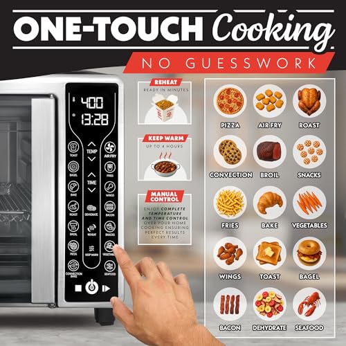 Gourmia French Door Air Fryer Toaster Oven – 6-Slice Capacity, FryForce 360°, Digital Display with 17 Cooking Presets, Stainless Steel - My Kitchen Products