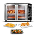 Gourmia French Door Air Fryer Toaster Oven – 6-Slice Capacity, FryForce 360°, Digital Display with 17 Cooking Presets, Stainless Steel - My Kitchen Products