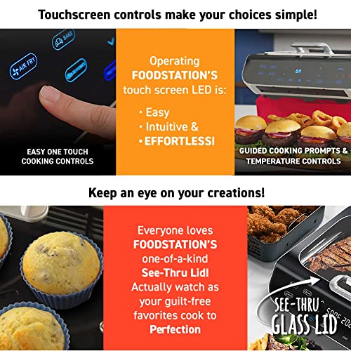 Gourmia Smokeless Indoor Grill & Air Fryer raclette grill with Smoke Extracting Technology Extra-Large Nonstick Cooking electric grill indoor Korean BBQ Style 6 Quart FoodStation™ - My Kitchen Products